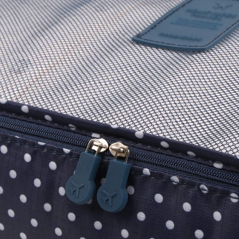 Packing Cubes,Mossio 7 Set Travel Organizers Backpack Waterproof Storage Bags for Trip Blue Circle