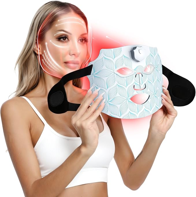 7-Color Red Light Therapy for Face Mask - LED Light Treatment Beauty Device with Rechargeable Battery, Skin Care Beauty Tool, Unique Anniversary Birthday Gift for Women Mom Wife