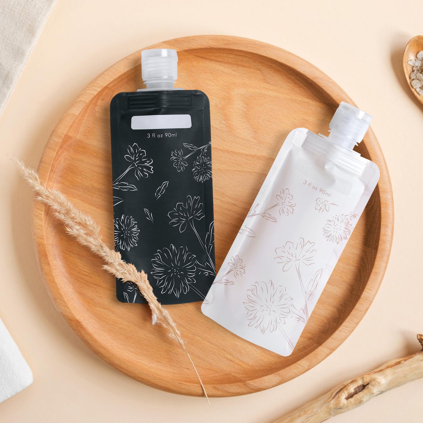 PACKISM Travel Containers for Liquids - 12 Pack Leak Proof 3oz TSA Approved Liquid Travel Pouches, Stand Up, Slim & Lightweight Design, Space Saving, Pack More Shampoo Conditioner Lotion Body Wash