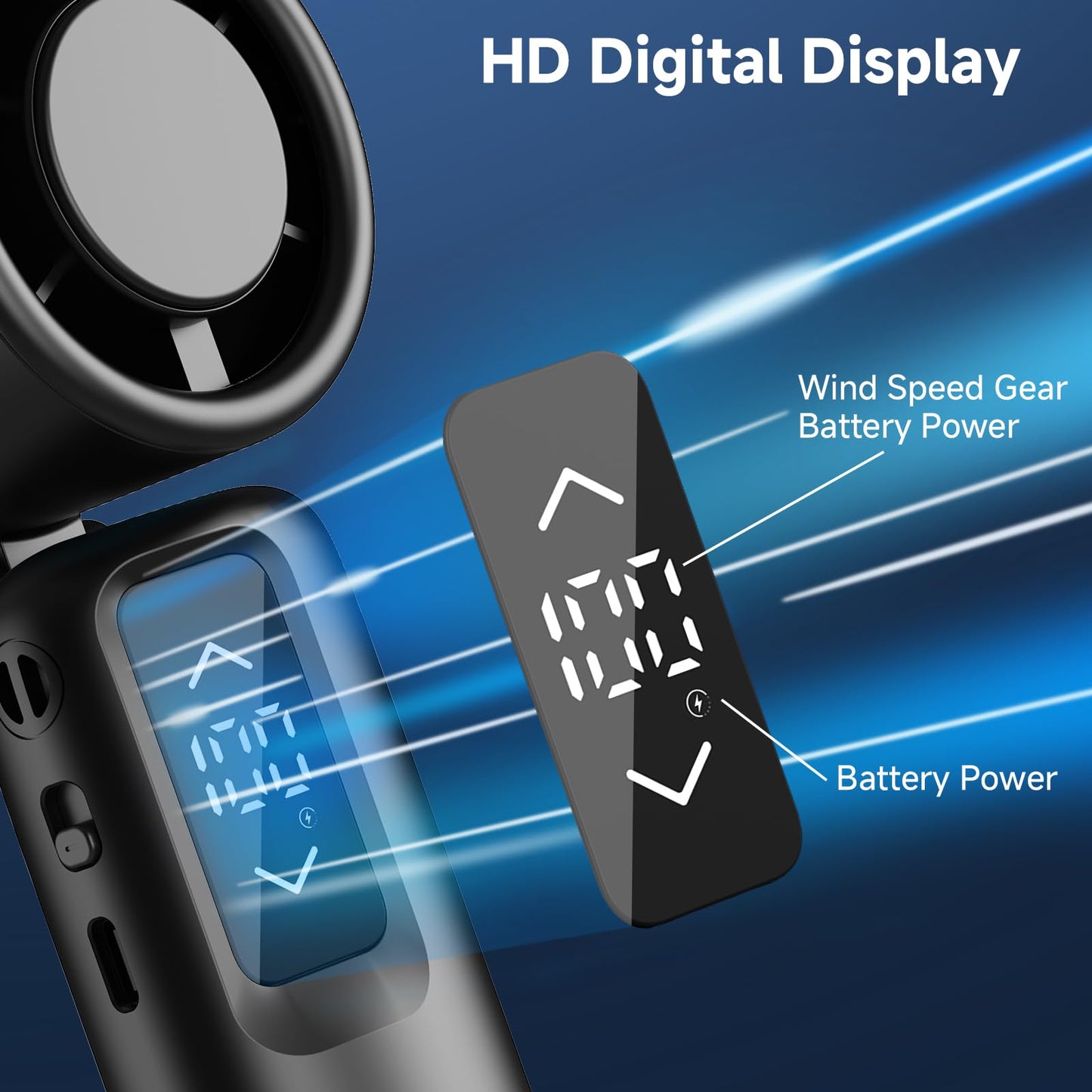 Portable Handheld Turbo Fan, 1-100 Gear Wind, Battery Operated, Up to 23 Working Hours, 3 IN 1 Personal Fan with Air Turbo Tech, Cooling Essentials for Indoor/Outdoor