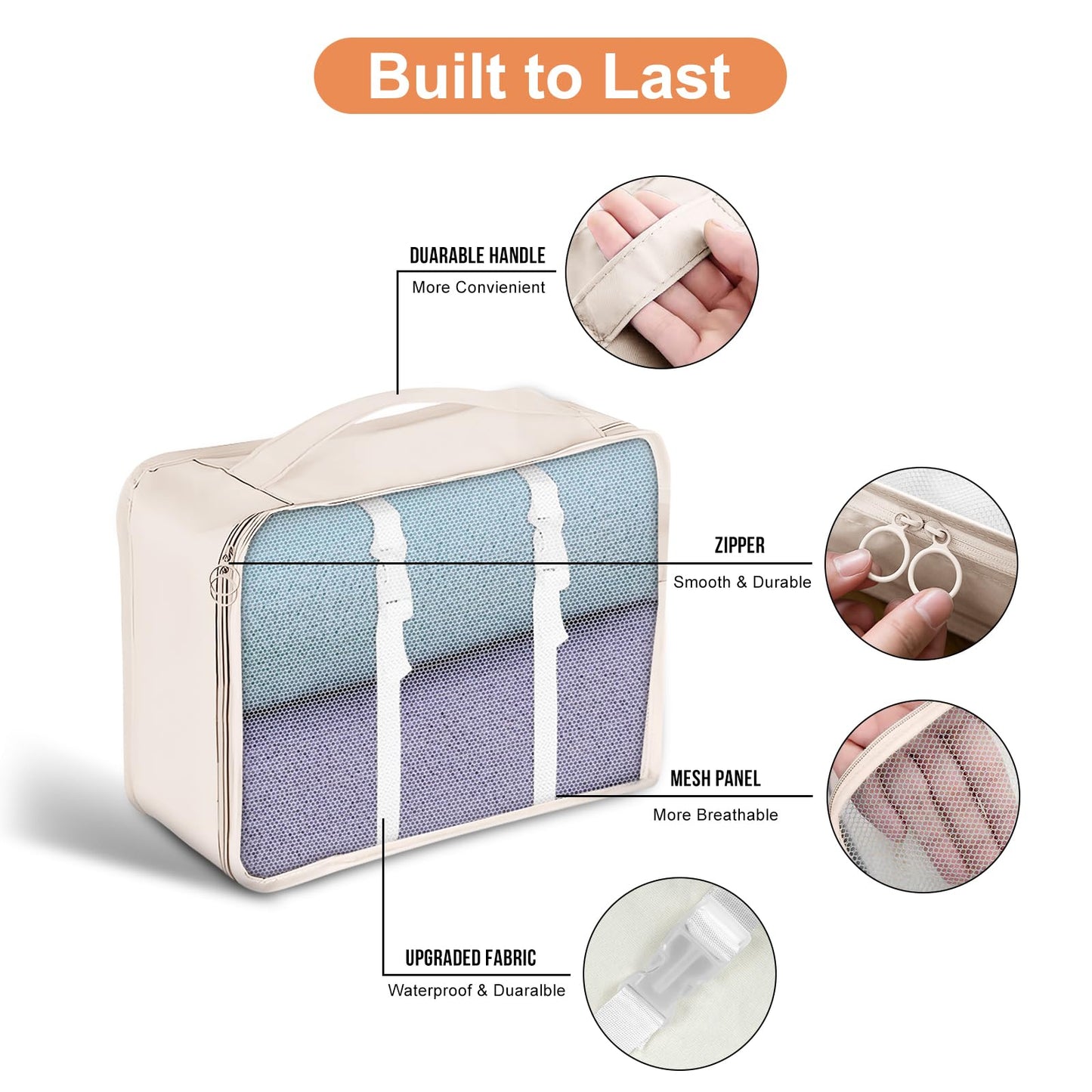 YEEYAA Packing Cubes for Travel - 8 Set Luggage Organizer Bags for Family, Mesh Breathable Travel Packing Cubes for Suitcases Durable Travel Essentials Bags Set