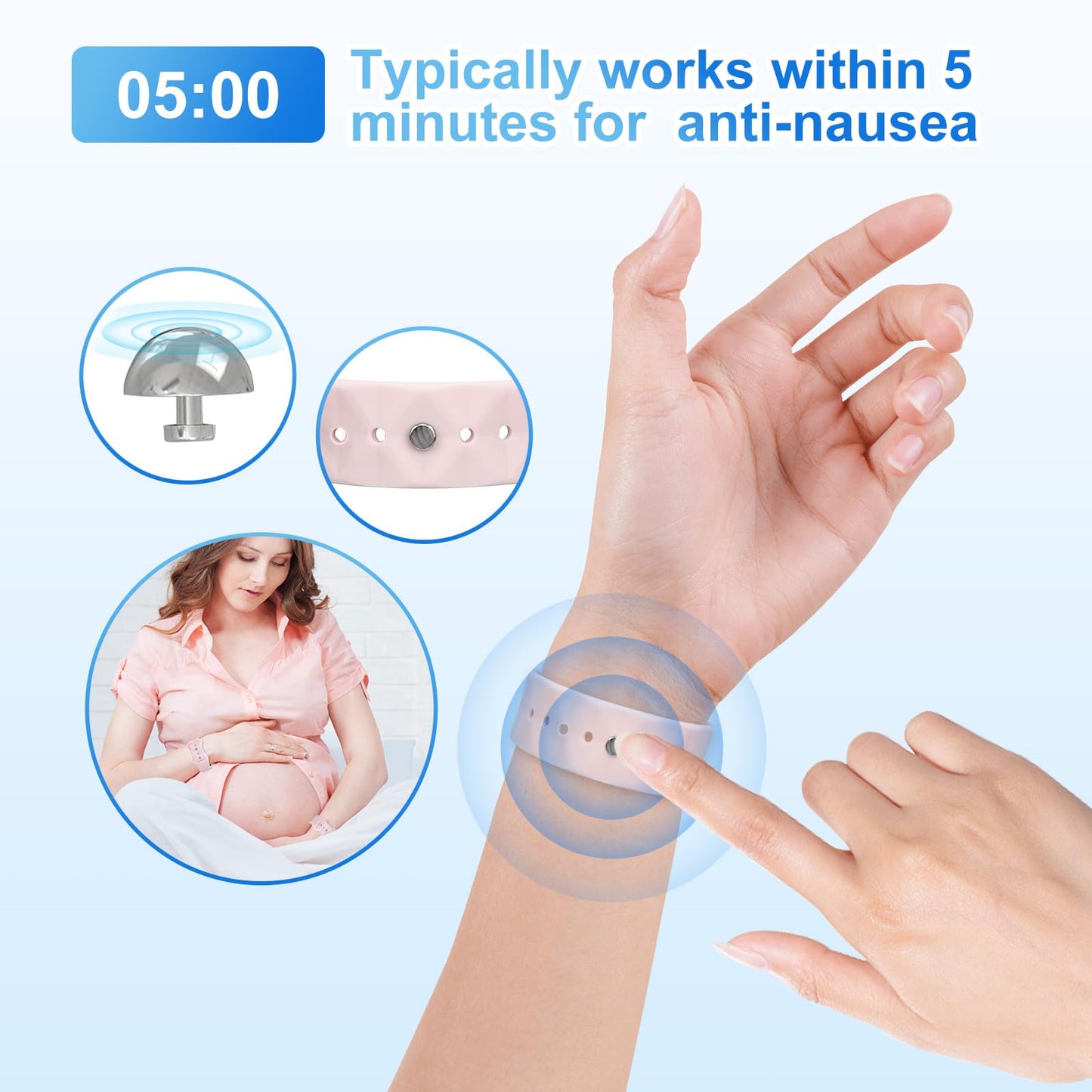 LYJEE Motion Sickness Bands Anti Nausea Wristband for Adult and Kids Morning Sickness Relief for Pregnant Women Acupressure Nausea Relief for Car, Sea, Air Sickness