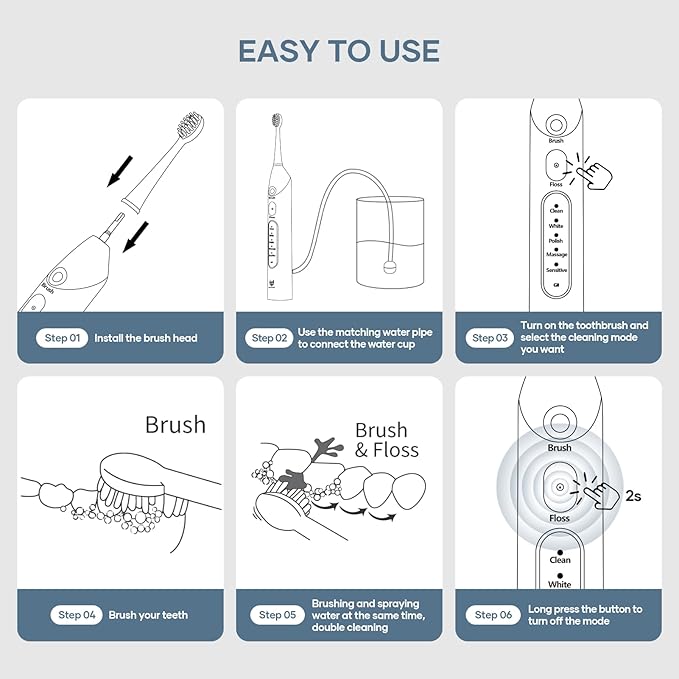 2-in-1 Electric Toothbrush with Water Flosser
