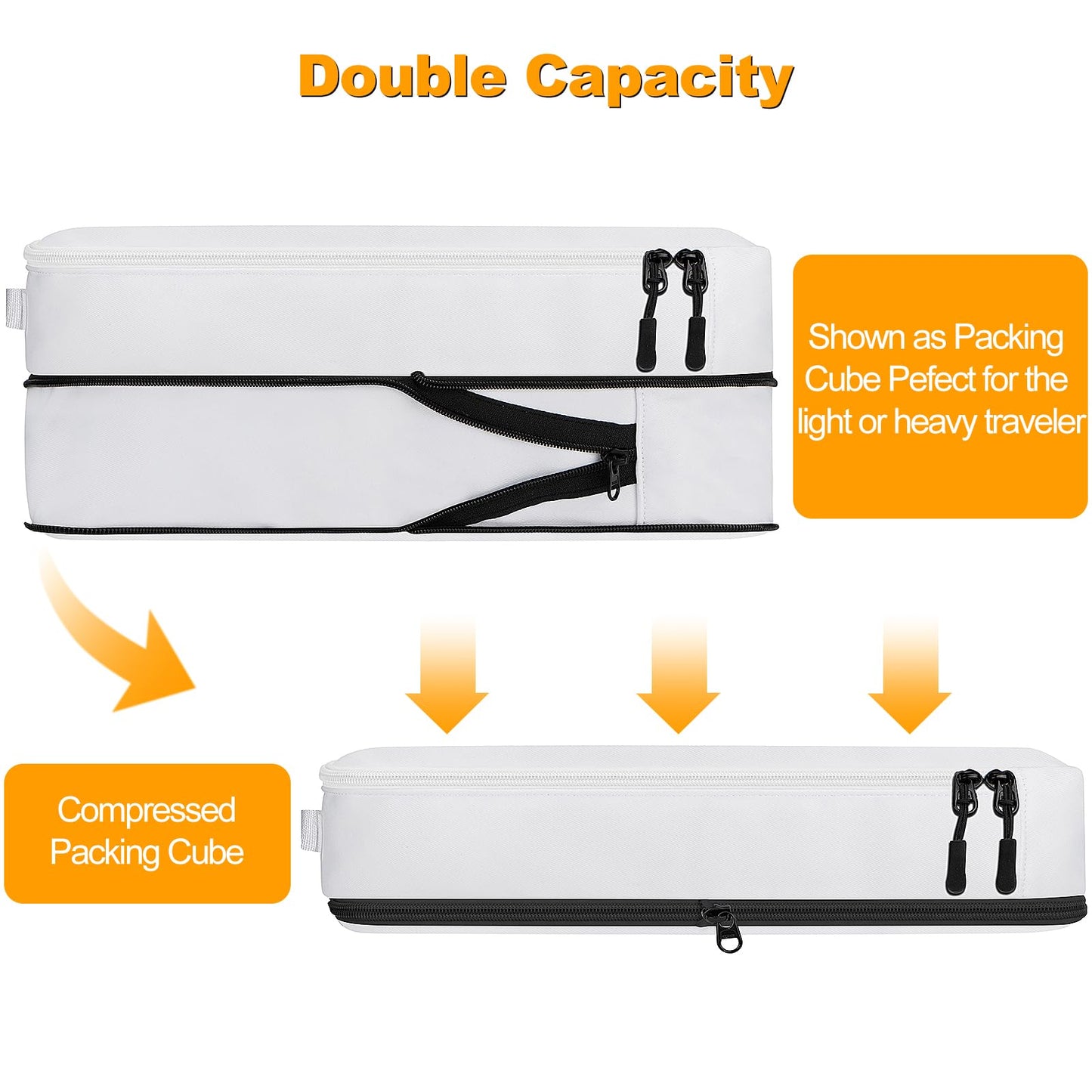 Velaybor 8 Set Compression Packing Cubes for Travel, Waterproof Luggage Organizers, Suitcase Organizer Set for Carry-On & Checked Baggage, Travel Accessories for Men & Women