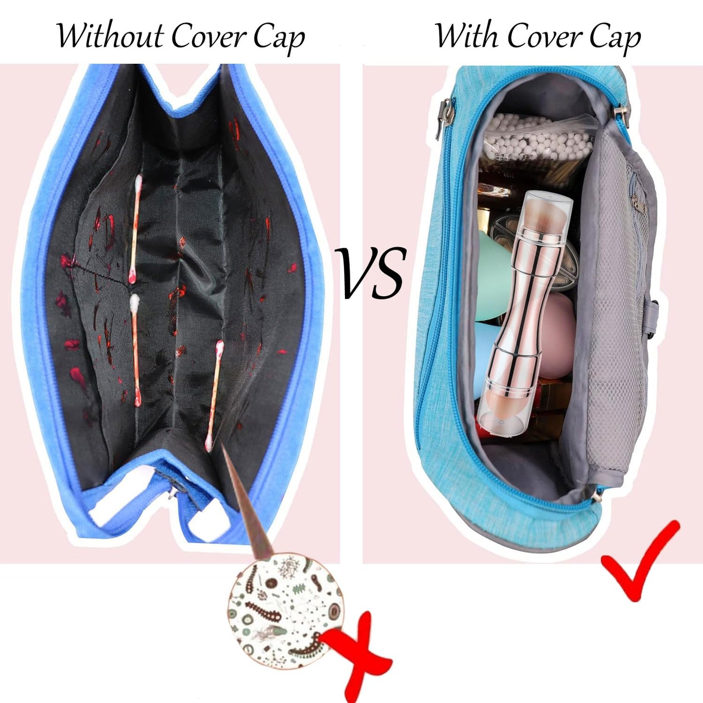 Bling Toman 4 in 1 Makeup Brush, Eyeshadow Eye Lip Face Concealing Blush Foundation Brush All in One Retractable Travel Size Makeup Brush Set (rose gold brush)