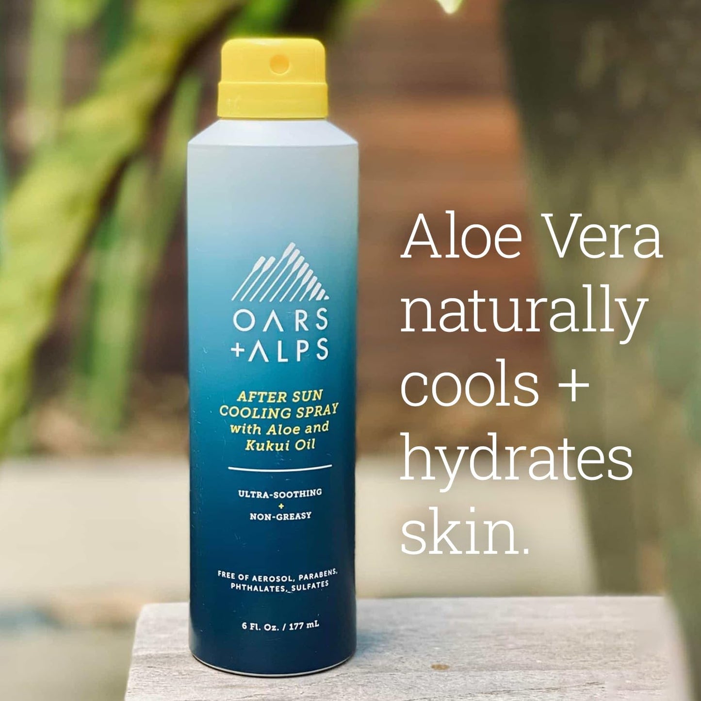 Oars + Alps After Sun Spray, After Sun Care Spray with Aloe Vera, Kukui Oil & Niacinamide & Green Tea Scent to Naturally Cool Skin, Hydrating, Soothing, Non Greasy, 6oz