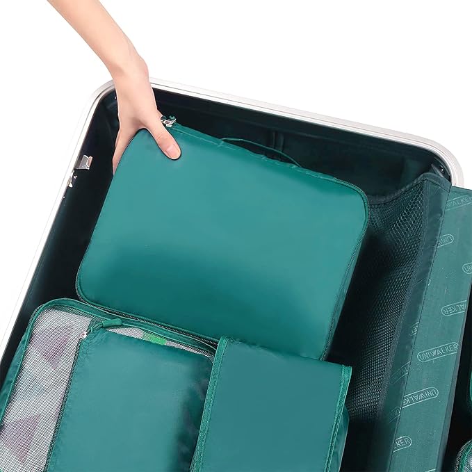 BAGAIL 8 Set Packing Cubes Luggage Packing Organizers for Travel Accessories (Aqua Color)