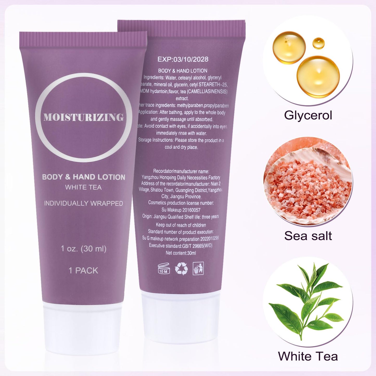 Travel Size Body Lotion, Small Hand Cream Lotion Bulk, Nourishing Extra Dry Skin Individually Wrapped Mini Bottle Shower Moisturizer Lotion Toiletries for Travel Hotel Homeless 1 oz (Pack of 60)