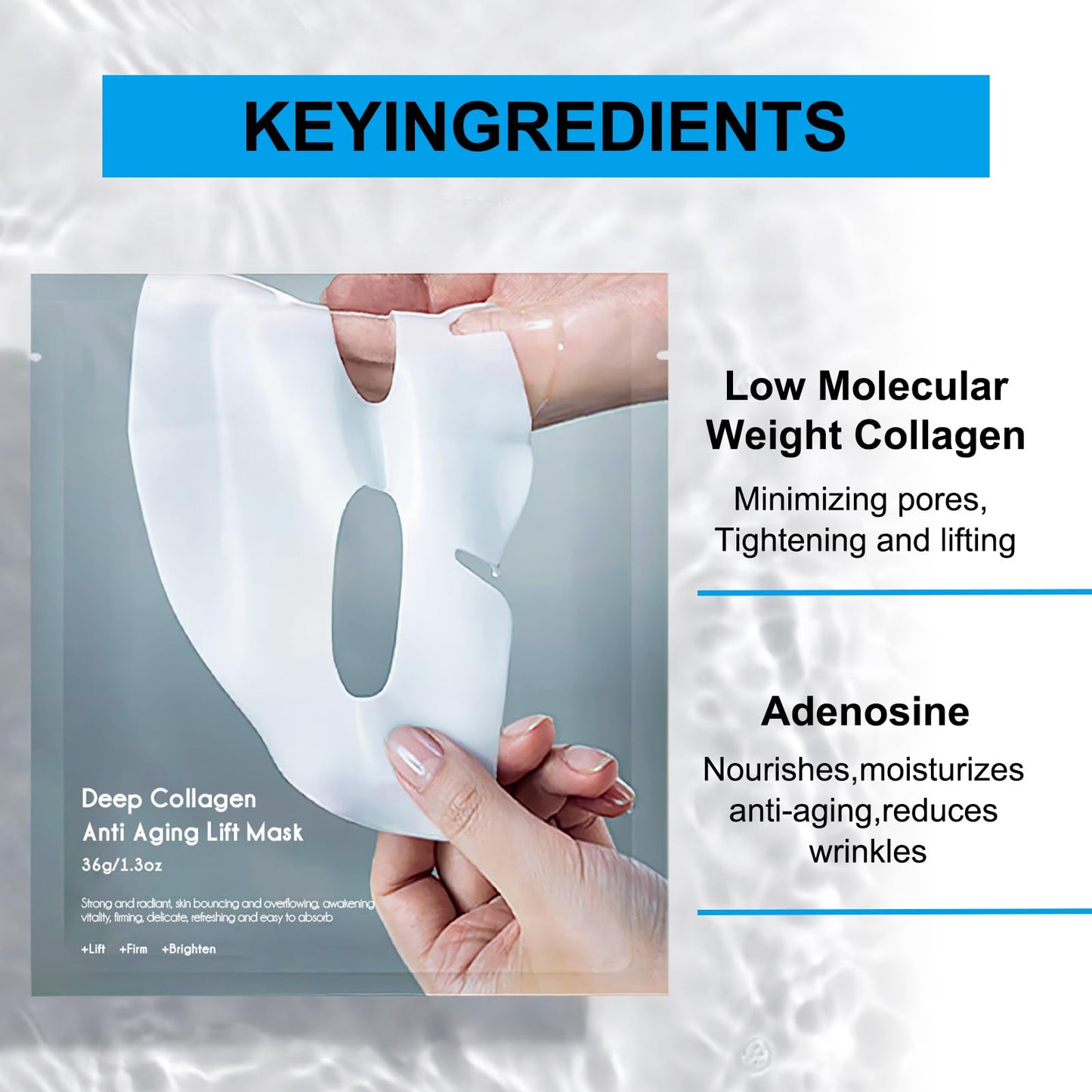 SOYUB Collagen Face Mask - Hydrating Overnight Collagen Face Mask Deep Collagen Anti Wrinkle Lifting Mask - Pure Collagen Films for Improve Elasticity Firming And Moisturizing (4 pcs/1 Box)