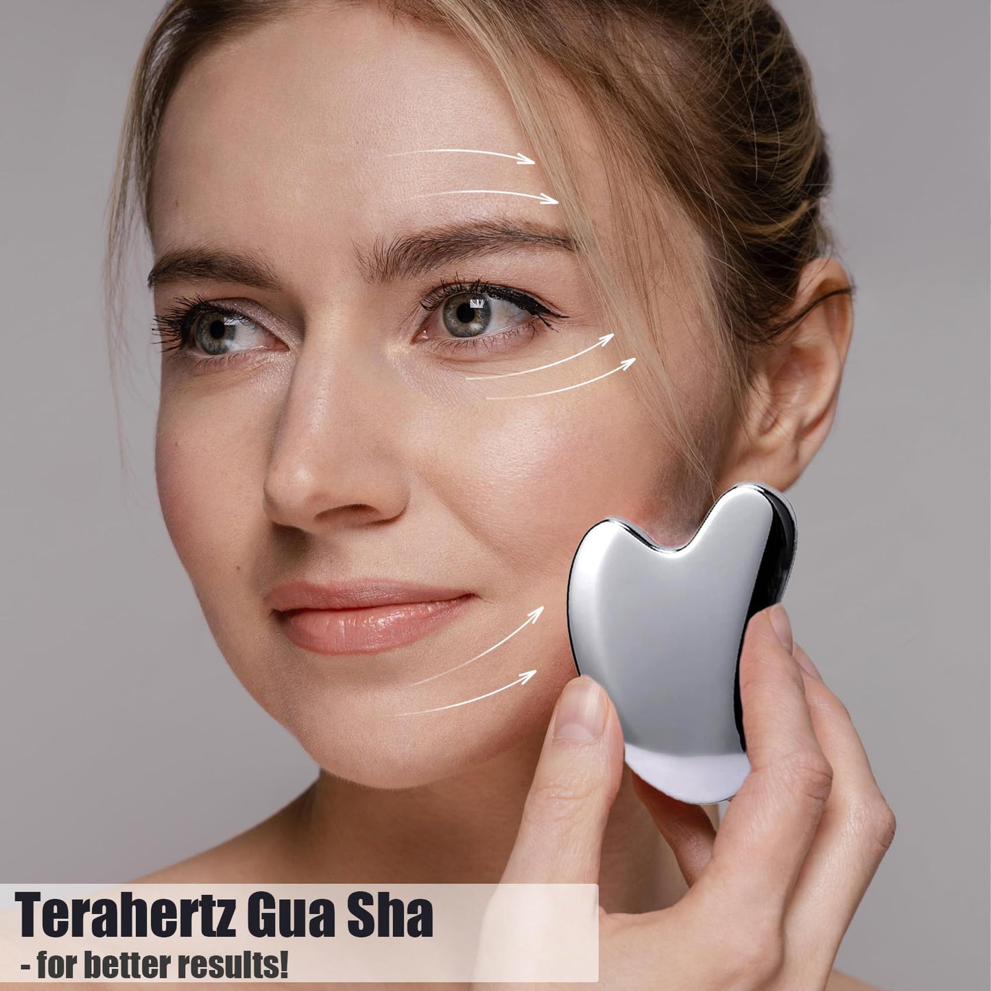 InfiniteRelax Terahertz Gua Sha & Roller Facial Tools, Face Roller and Gua Sha Set, Guasha Massager Tool for Face-Reduce Puffiness and Improve Wrinkles Idea for Mom Women