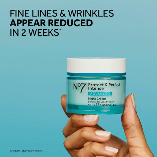 No7 Protect & Perfect Anti Aging Skincare Set - Includes SPF 30 Daytime Face Cream, Hydrating Shea Butter Night Cream & Hyaluronic Acid Face Serum (3 Piece Kit)