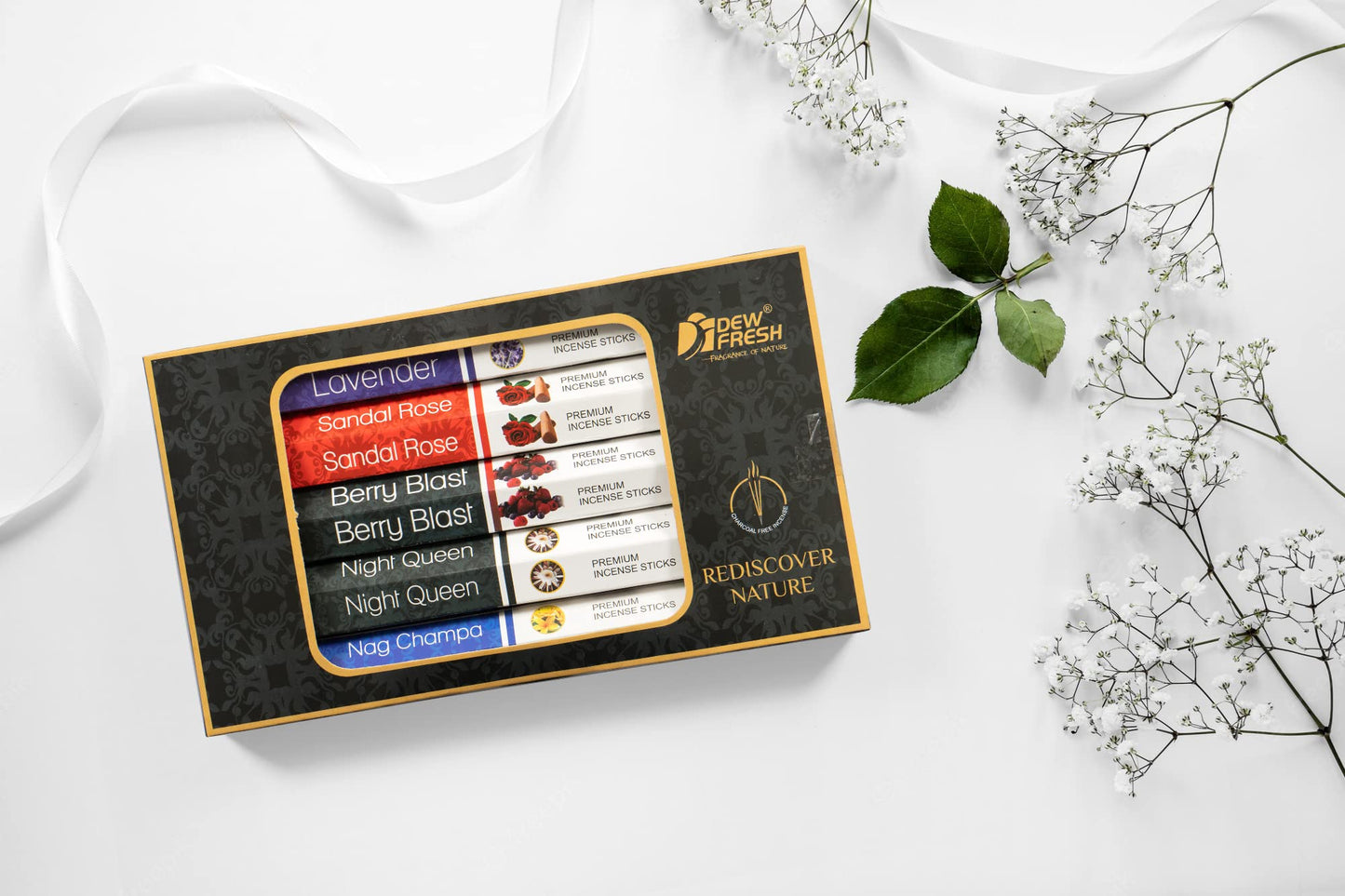 Dew Fresh Premium Hand-Rolled Aromatherapy Incense Sticks - Organic Fragrance for Relaxation and Meditation Pack of 5 (Relaxing)