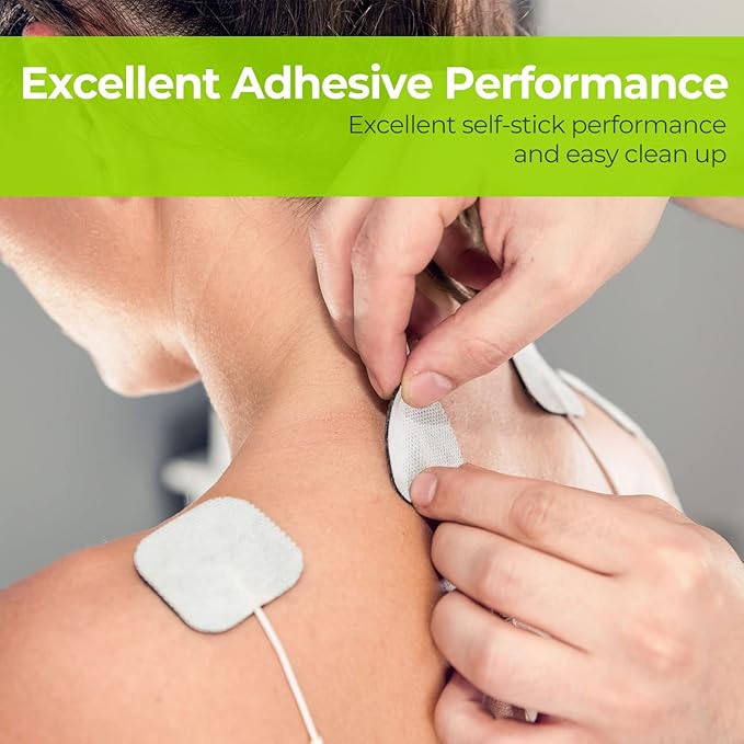 AUVON TENS Unit Electrode Pads 2"x2" 48 Pcs Value Pack, Reusable Latex-Free TENS Unit Pads with Upgraded Self-Adhesion, Non-Irritating Replacement Pads Compatible with TENS 7000, Etekcity, Nicwell