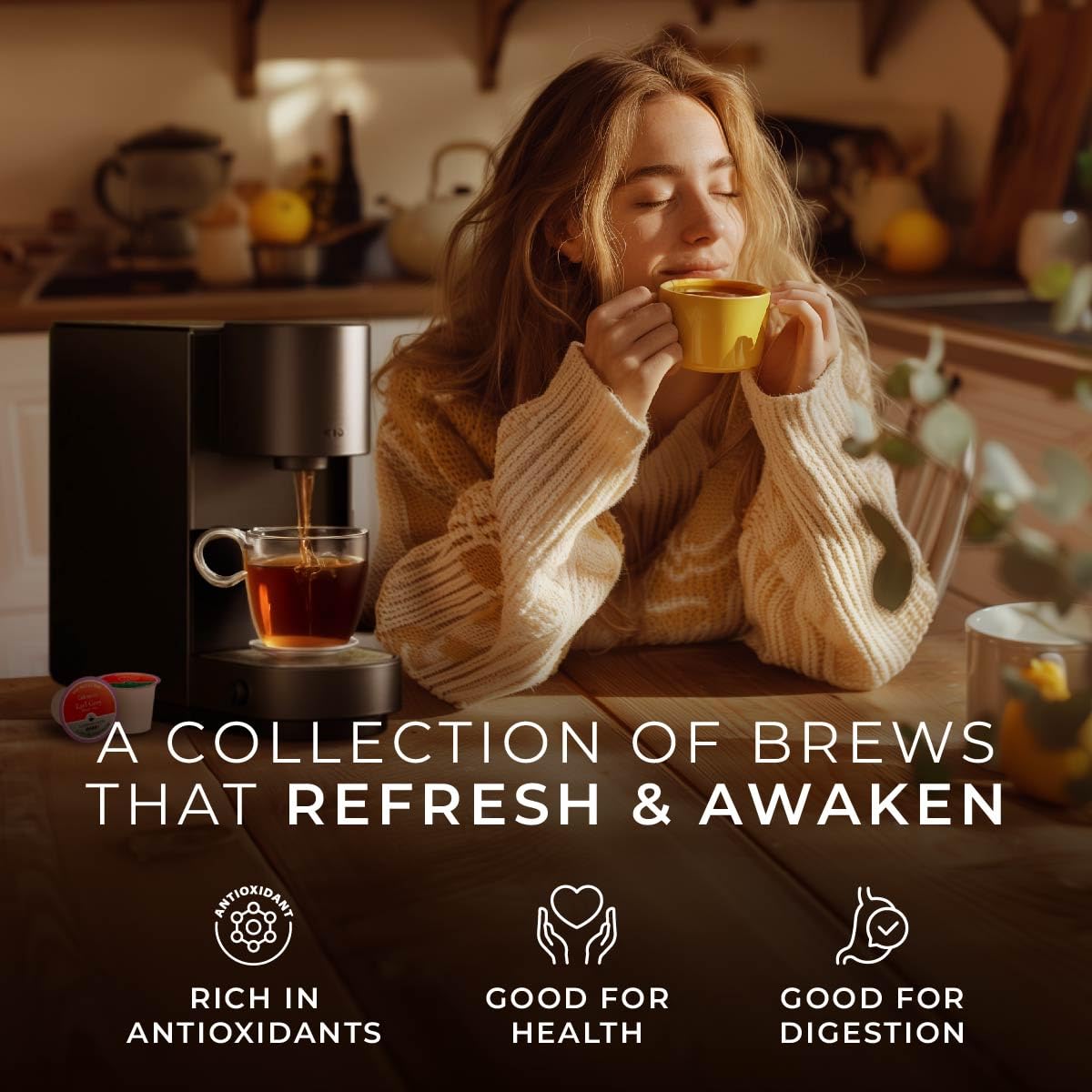 Gya Tea Co Mid-Day Refresh Tea Gift Set (16 ct) - Assorted Tea Pod Variety Pack with Ceylon, Lemon, Oolong & Earl Grey 4 Flavors for Refresh & Energy