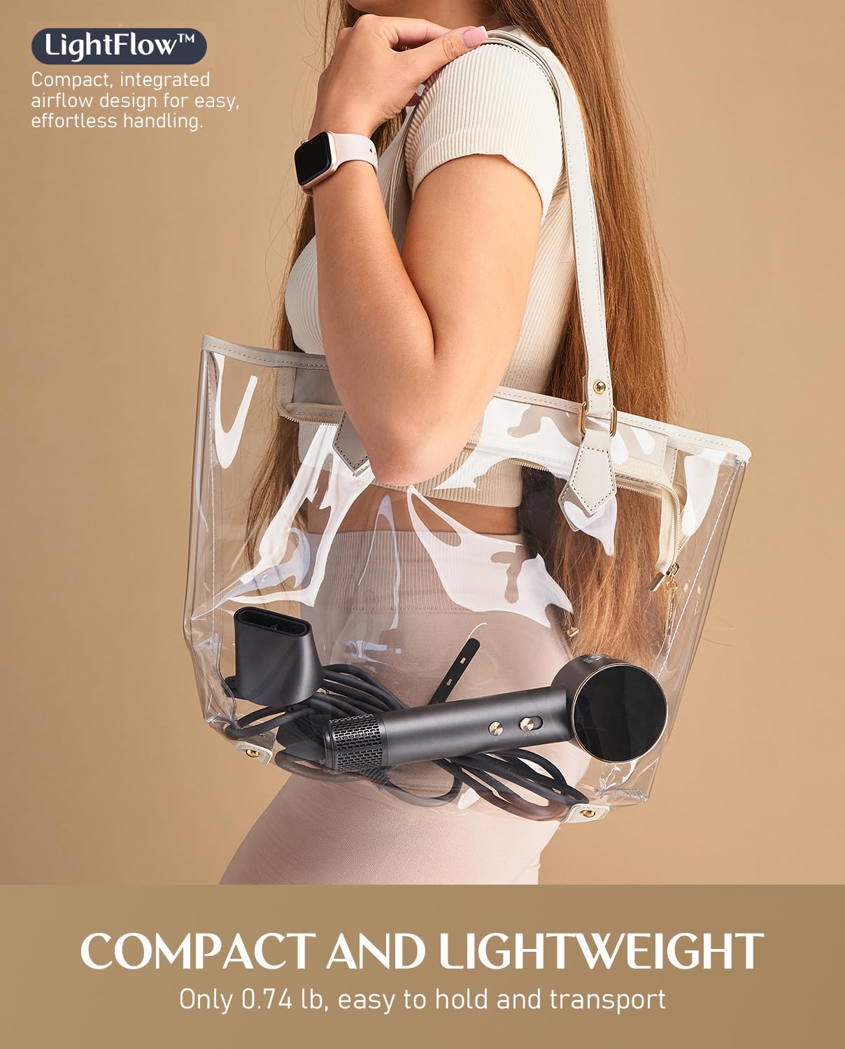 Fanttik Solo SonicDry H10 APEX 80% Faster Drying with 110,000 RPM Brushless Motor Hair Dryer, 56dB Low-Noise, 0.74lb Ultra-Light Blow Dryer, Ionic Tech for Travel, Home, Salon - Grey