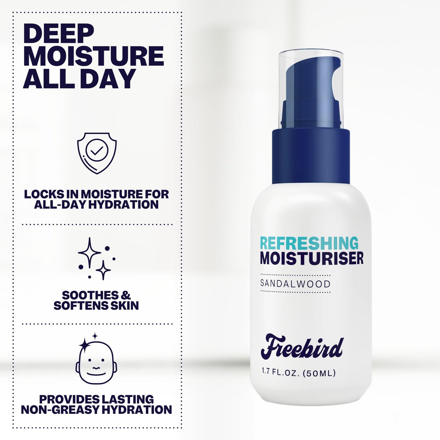 Freebird Scalp Moisturizer - 50mL Refreshing & Soothing Head Lotion, Matte Finish, Anti-Aging Collagen, Hydrating, Non-Greasy Formula, Travel Size, Nourishing Daily Cleanser for Bald Men and Women