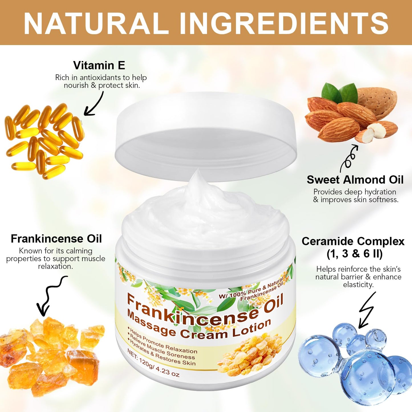 Vitality Frankincense Balm 4.23 fl.oz, Deep Moisturizing Frankincense Cream for Face, Reduces Fine Lines & Wrinkles, Soothes Irritated Skin, Face Anti-Aging Anti-Wrinkles Hydrates Frankincenses Balm