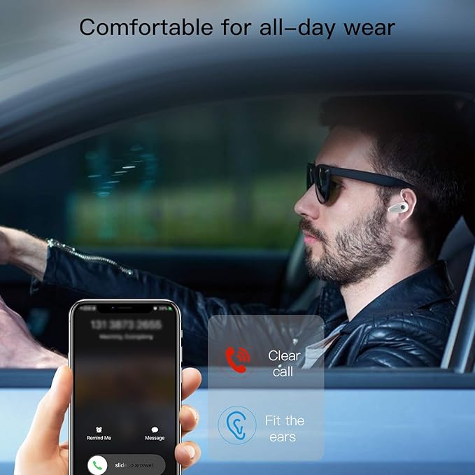 Bluetooth Earpiece, V5.0 Wireless Headphone Cell Phone Headset 8 Hrs Talking with Noise Cancelling Mic, Volume Control, Handsfree Earbud for iPhone Android Samsung Laptop Trucker Driver