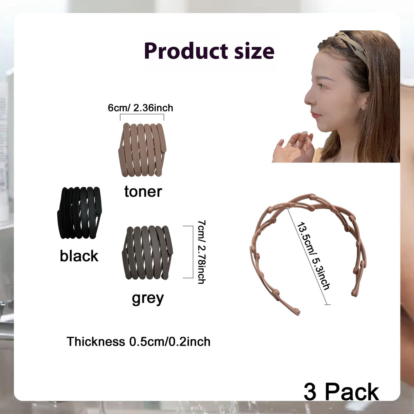 Face Ice Bath Bowl Silicone Face Ice Bath Ice Facial Folding Washbasin with Built-In Ice Tray and 3 foldable hair bands, Foldable & Portable Bowl for Home Ice Water Facials (Black)