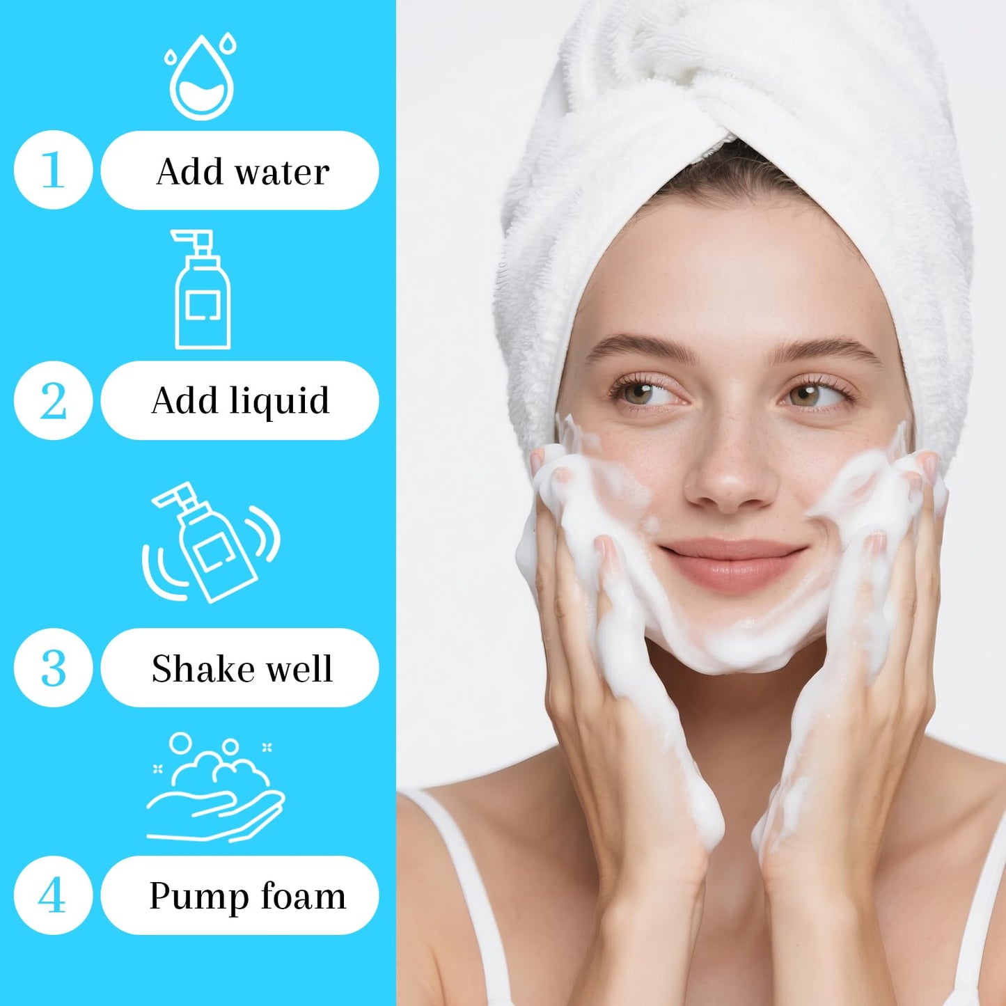 Daxilonyz 60ml/6oz Travel Foam Pump Bottle Clear Refillable Mini Foam Pump Containers for Face Wash,Skincar, Lash Shampoo & Skincare (6, transparent)