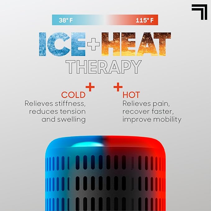 Sharper Image® Powerboost Hot + Cold Dual-Temperature Massage Gun Attachment - Instant Heat & Cold, 6 Temperature Levels, Compatible with Powerboost Massage Guns, Black