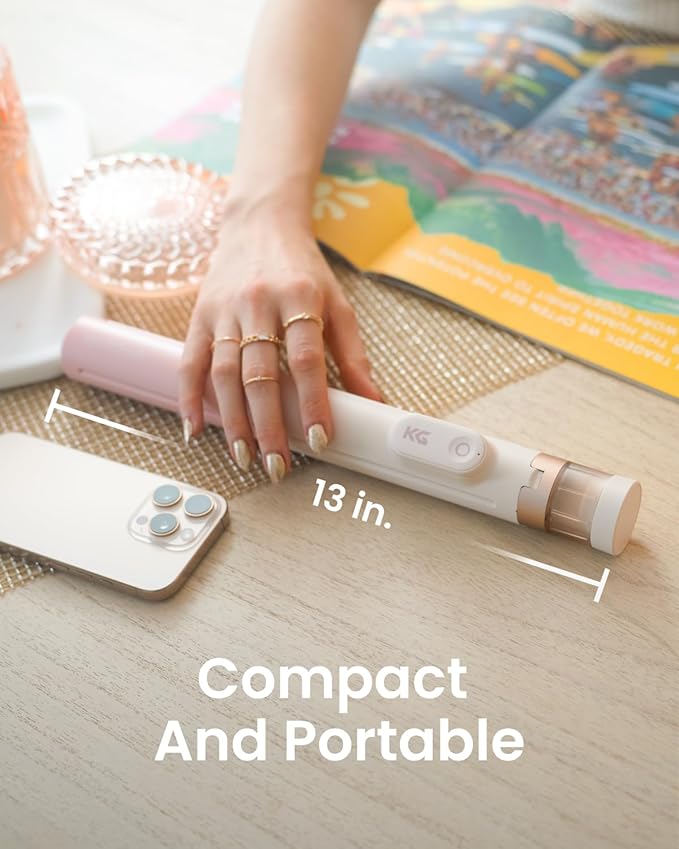 KraftGeek Automatic Tripod for iPhone, 66" Pink Phone Selfie Stick Tripod Stand for Recording, Travel, Content Creation - Ombré Peach