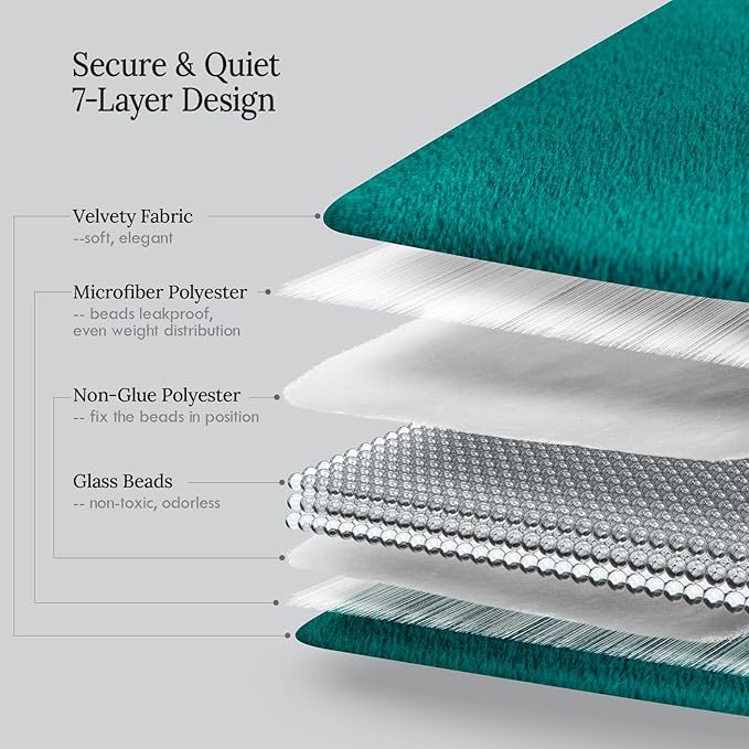 Kaisa Weighted Blanket for Adults (10 lbs, 60" x 78"), Soft Heavy Blanket Machine Washable, Queen Size Weighted Blankets with Glass Beads for Stress Relief and Sleep Promotion,Green