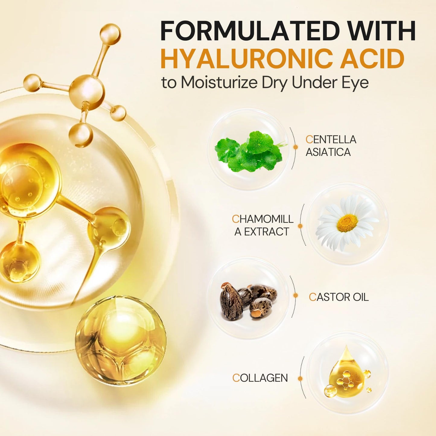 KUTDEP Under Eye Patches, 10 Pairs Gold Collagen Eye Gels Mask, Reduce Dark Circles, Wrinkles Puffy & Bags, Anti-aging Moisturizing Eye Mask