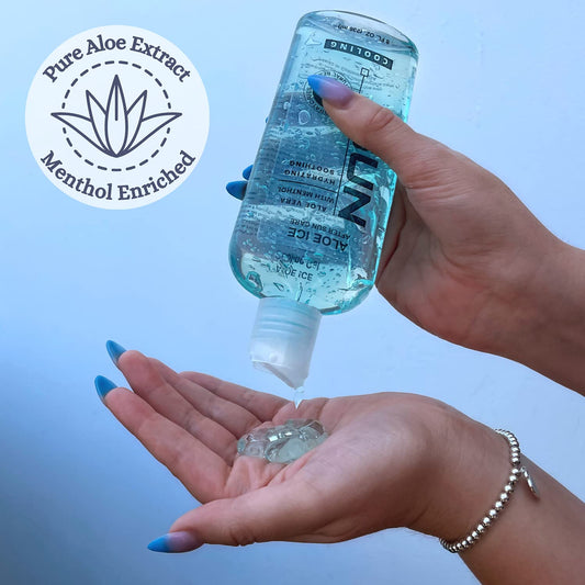 Sun Laboratories by Giesee Aloe Vera Ice Gel - Pure Organic Aloe Vera Gel, After Sun Lotion with Aloe for Sunburn Relief, Natural Aloe Vera Gel for Sunburn Recovery, Soothing Aloe Vera