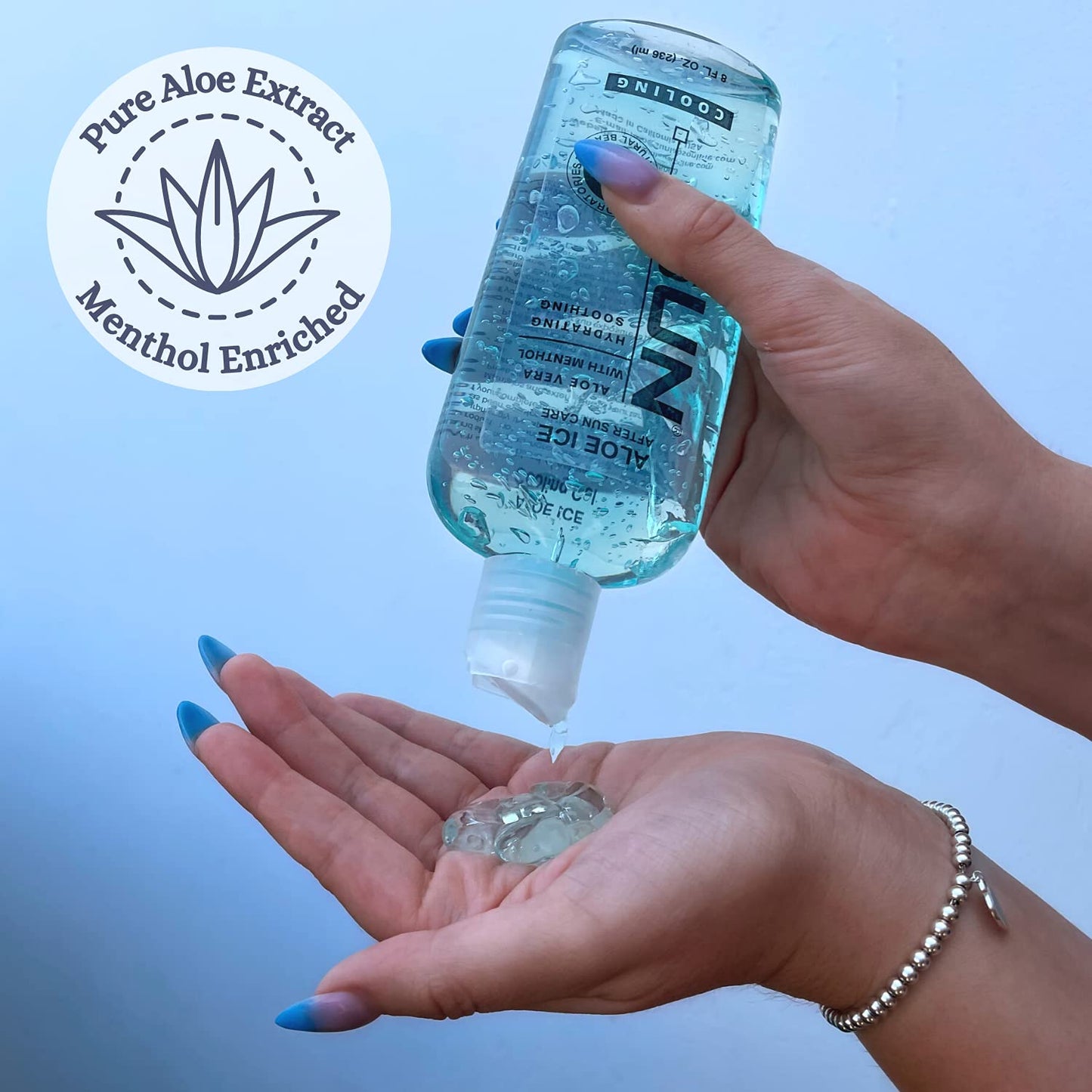 Sun Laboratories by Giesee Aloe Vera Ice Gel - Pure Organic Aloe Vera Gel, After Sun Lotion with Aloe for Sunburn Relief, Natural Aloe Vera Gel for Sunburn Recovery, Soothing Aloe Vera