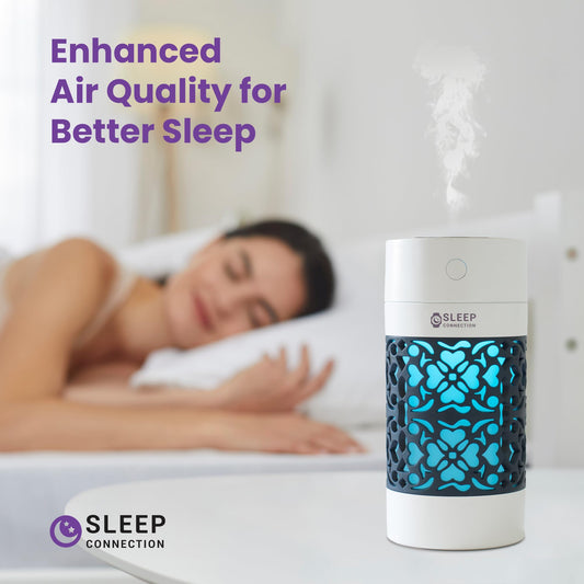Sleep Connection Cool Mist Humidifier - 250ml Air Humidifier for Bedroom, Cars, and More - 7-Color Night Light, Auto-Off, Quiet Operation for Improved Indoor Air Quality