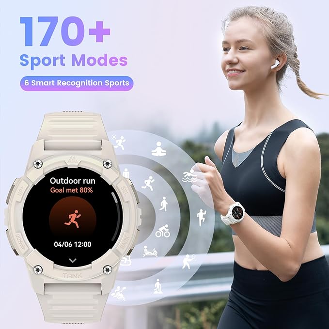 KOSPET Tank S2 Smart Watch for Women GPS, Pressure/Altitude/Compass, 5ATM Waterproof, 1.32" AMOLED Display Fitness Tracker(Answer/Make Call), AI Voice Assistant, 24H Sleep/Hear Rate Monitor