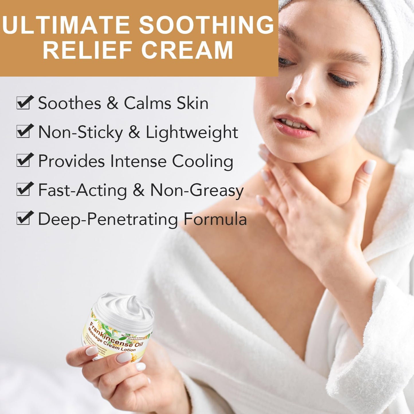 Vitality Frankincense Balm 4.23 fl.oz, Deep Moisturizing Frankincense Cream for Face, Reduces Fine Lines & Wrinkles, Soothes Irritated Skin, Face Anti-Aging Anti-Wrinkles Hydrates Frankincenses Balm