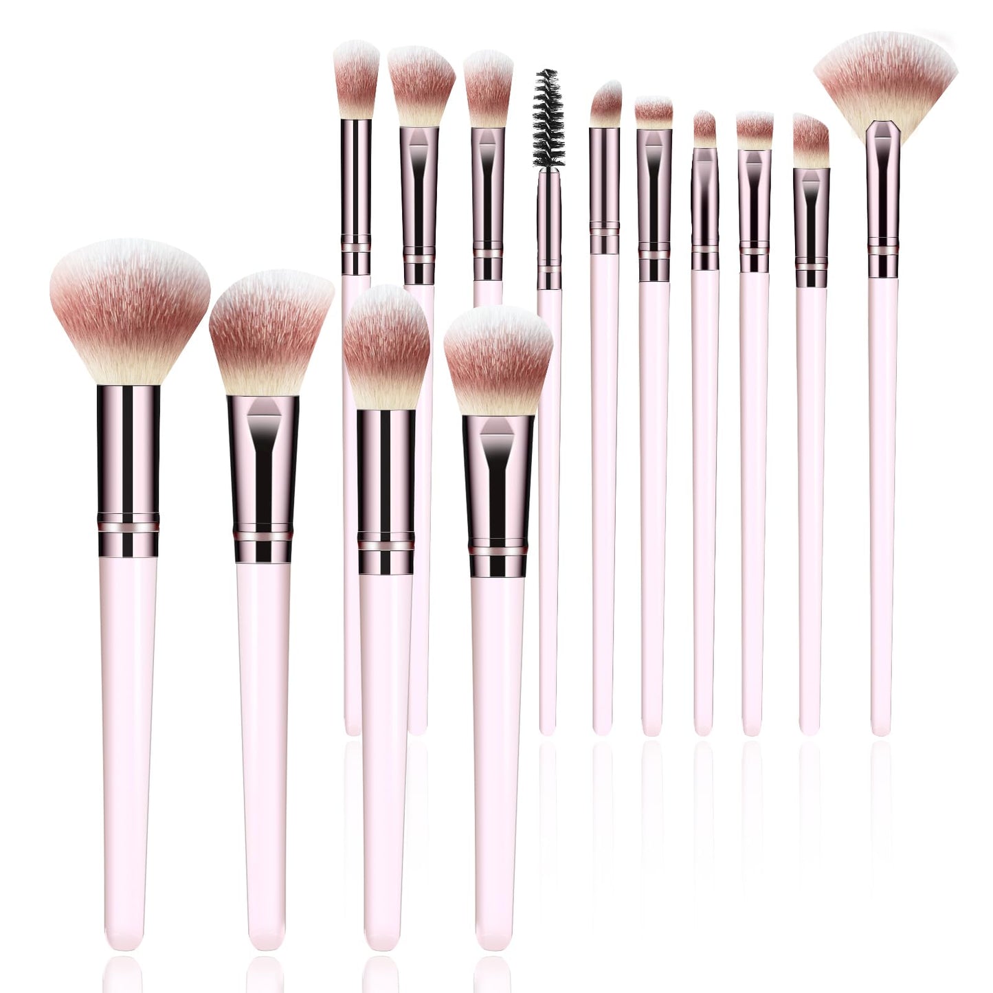 Makeup Brush Set, Premium Synthetic 14 Pcs Makeup Brushes, Travel Makeup Brush Set for Foundation, Concealer, Blush and Eyeshadow Brush(Pink)