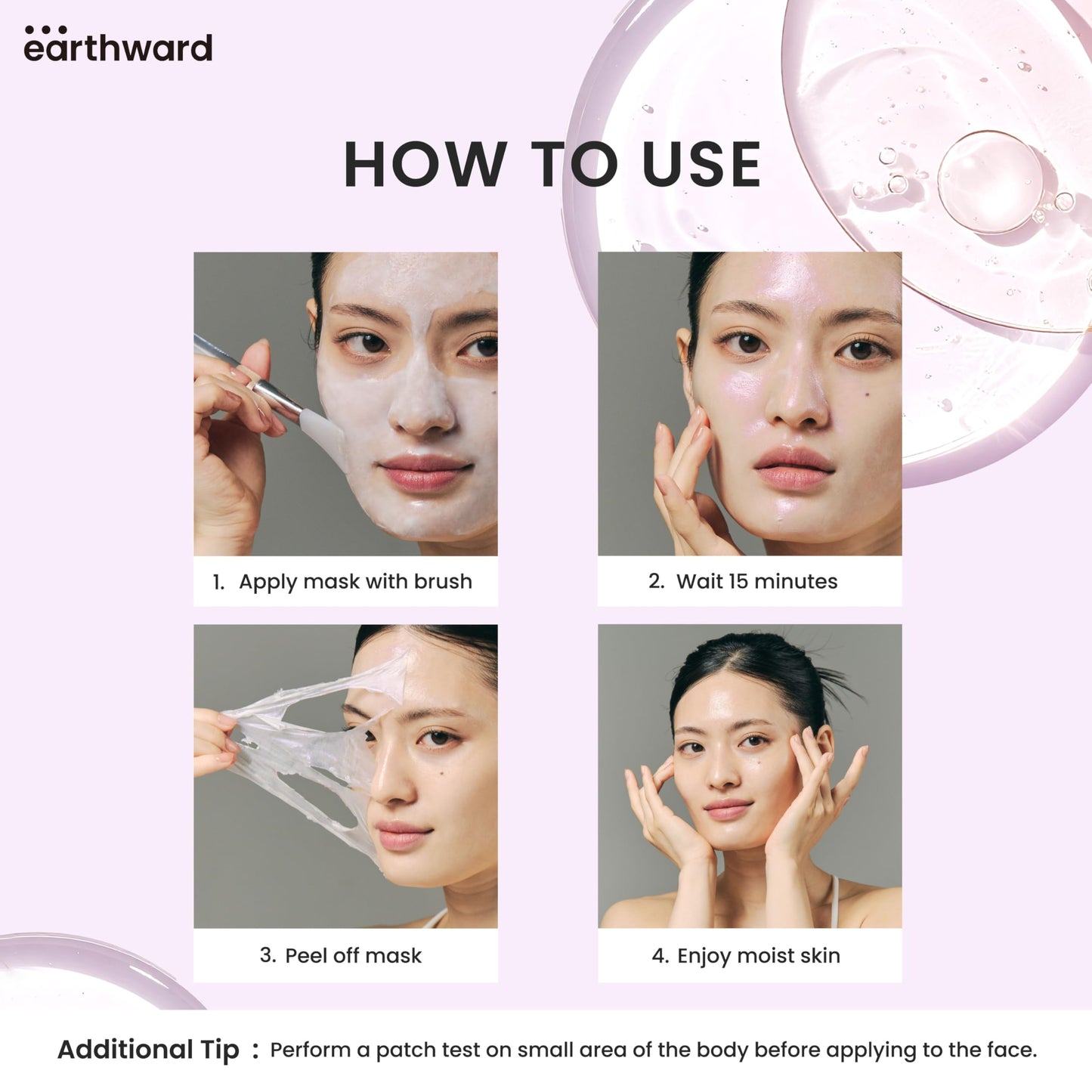 EARTHWARD Salmon DNA PDRN Collagen Pearl Mask | Hydrating Pink Glow Mask | for glass skin younger looking Korean Skincare 2.53 fl.oz
