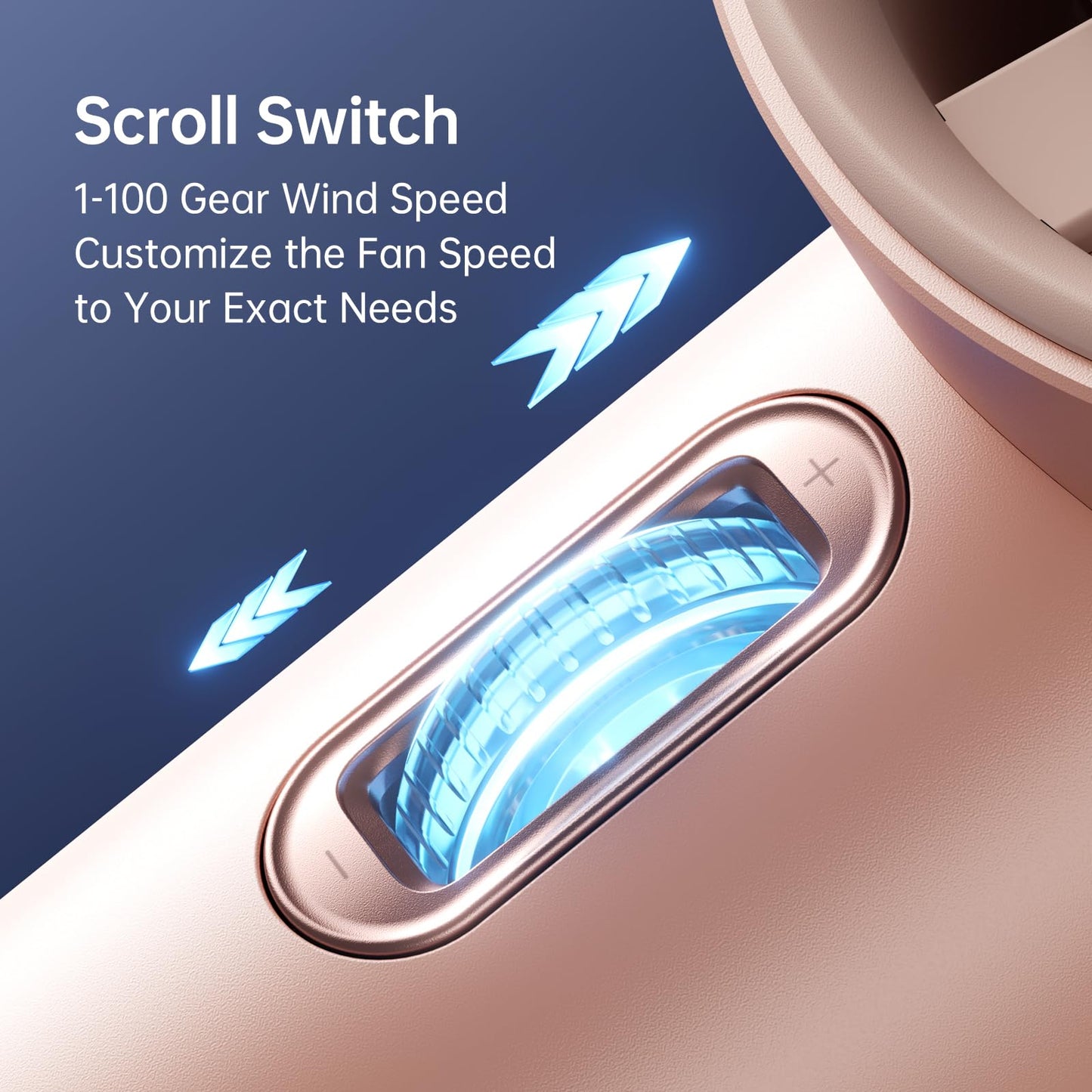 JISULIFE Handheld Fan Pro Series - Extreme Cooling Output: 1-100 Speed Scroll Wheel, Metal Body, Digital Display, 1.5H Fast Charge, 5000mAh-Portable Fan for Travel Outdoor, Gifts for Women Men(Grey)