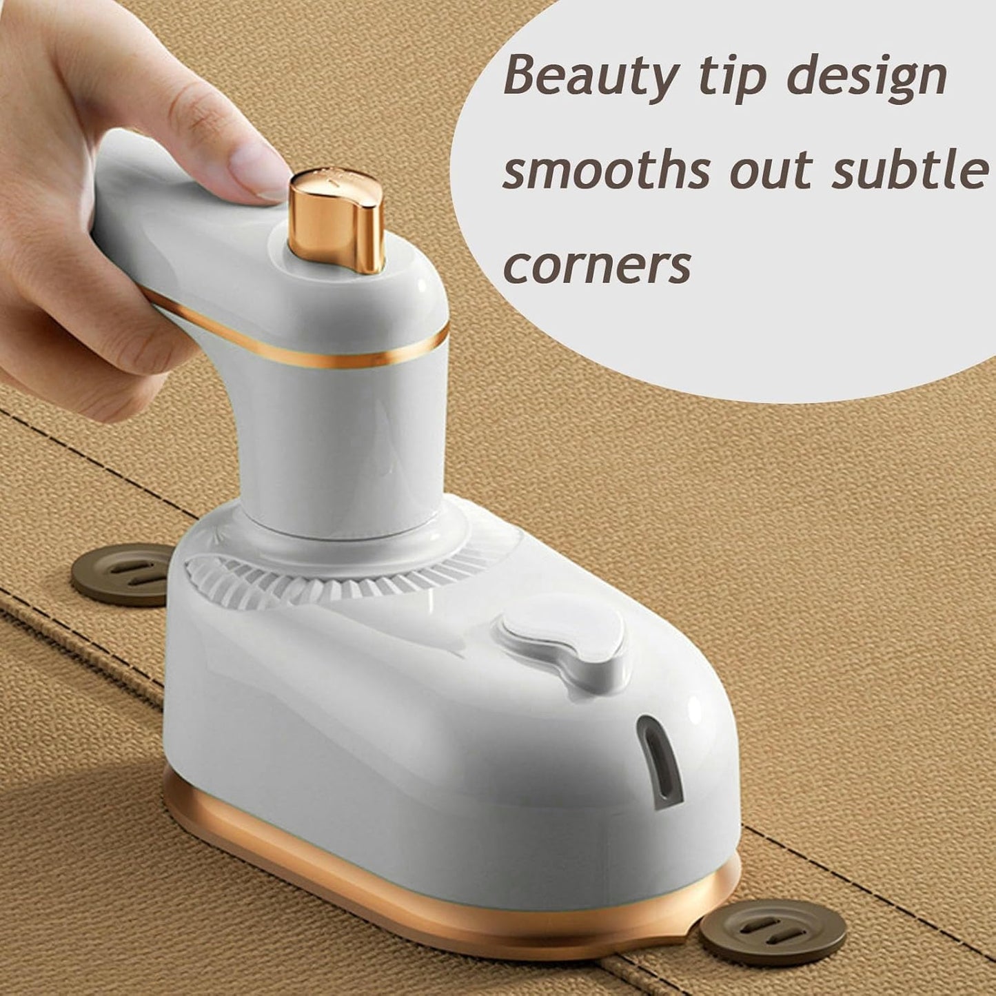 2-in-1 Handheld Steam Iron with Anti-Scald Base – Compact Portable Steamer for Clothes, 1000W Fast Heating in Just 5 Seconds – Ideal Mini Travel Iron for Home & Dorm(Milky white)