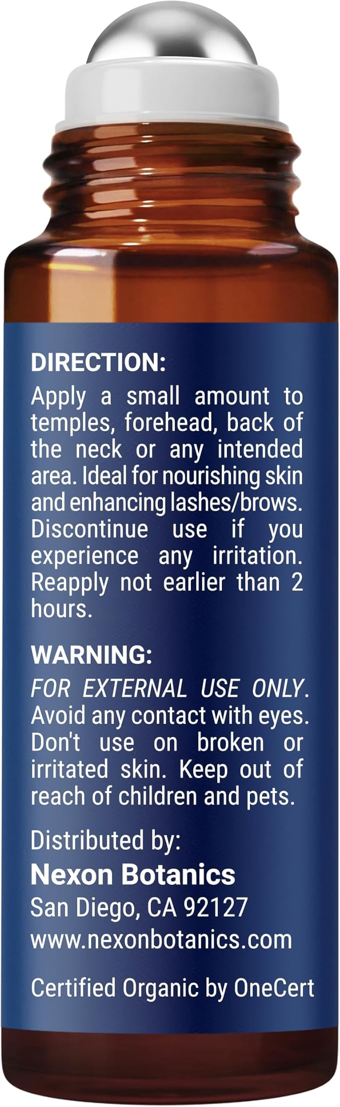 Organic Castor Oil and Frankincense Eye Roller 10 ml - Under Eye Puffiness & Fine Line Moisturizer - Lightweight Roll On - Nexon Botanics