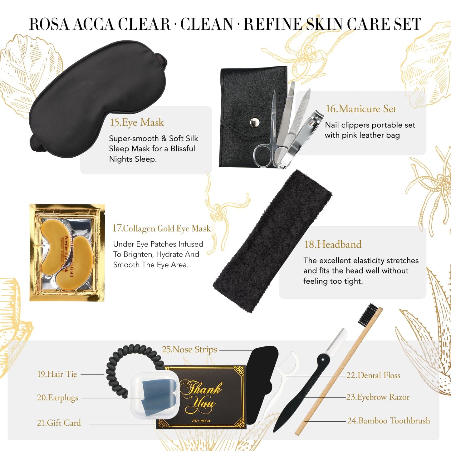 Skin Care Set, 28pcs Body & Facial Kit Gifts for Women & Men includes Face Cream, Bath Oil, Scented Candle, Hyaluronic Acid Face Serum, Facial Skin Care Set, Bath & Body Set, Birthday, Christmas