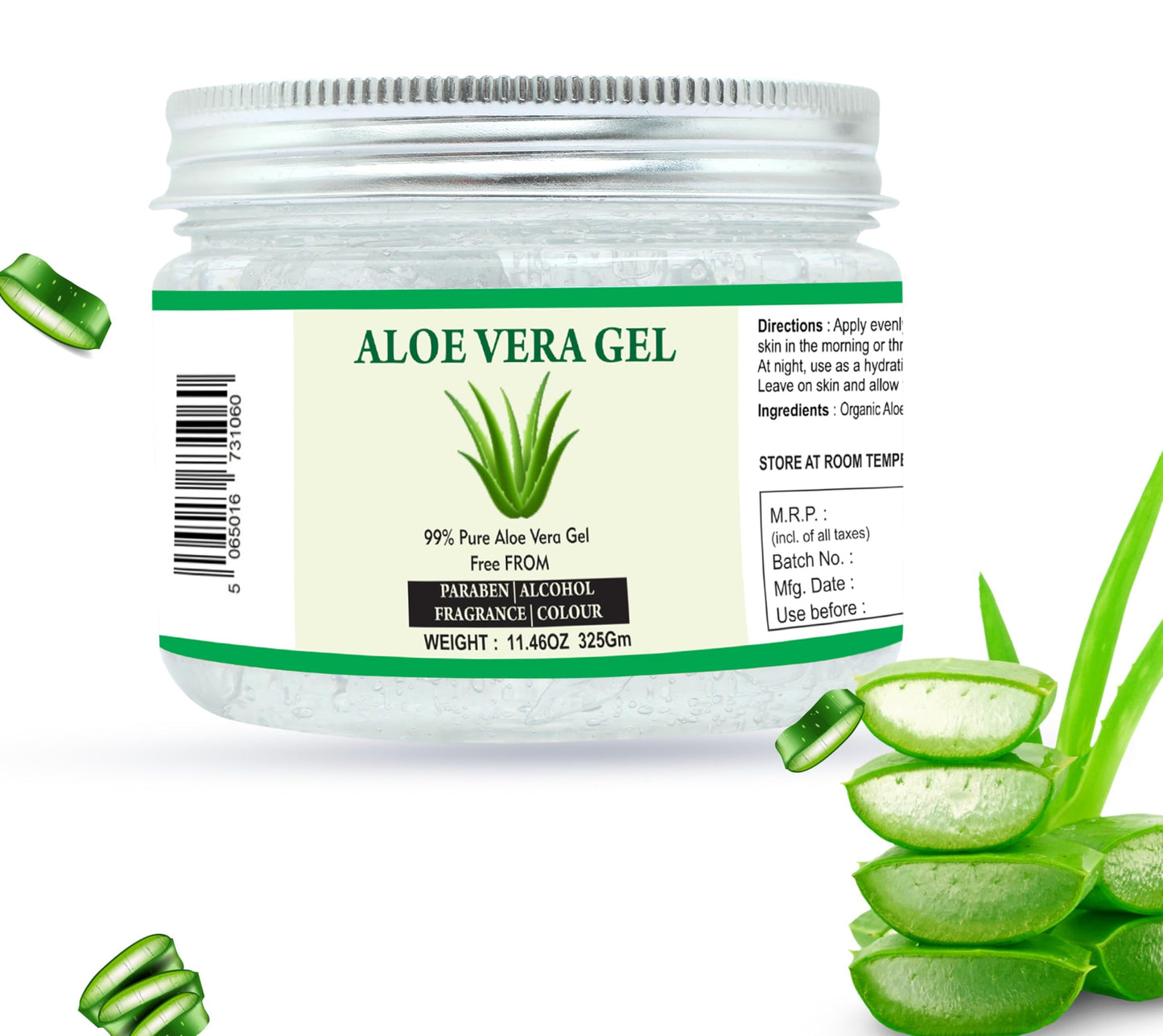Raslok Aloe Vera Gel | 100% Pure Natural Aloe Gel | For Moisturizing Face Skin & Hair Care,Durable Moisturizing Hydrating Soothing | Non-Sticky (11.46 oz)