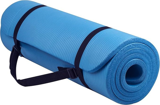 1/2-Inch Extra Thick High Density Anti-Tear Exercise Yoga Mat with Carrying Strap, Multiple Colors