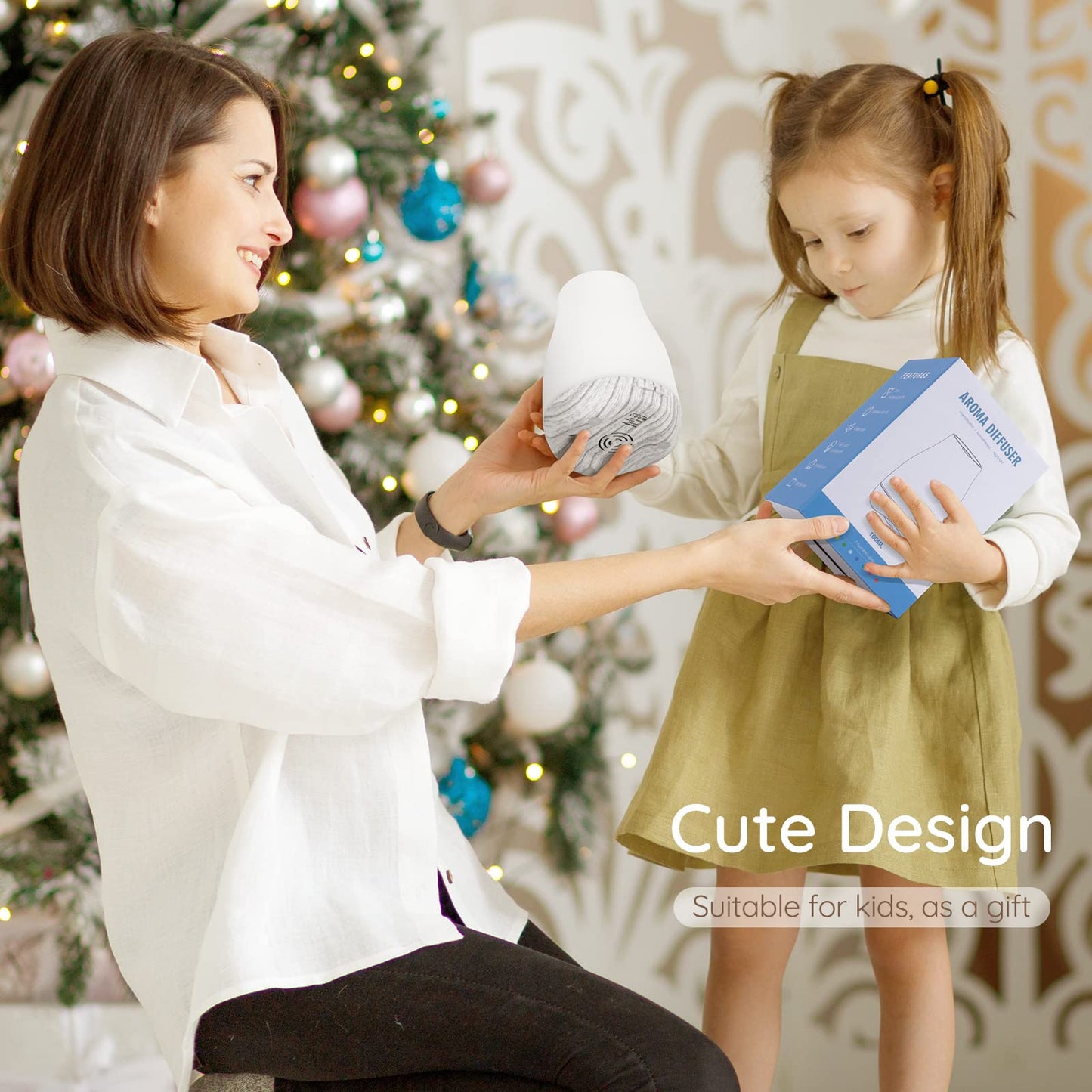 Aromatherapy Essential Oil Diffuser for Room: Air Humidifier Aroma Scent Cool Mist Diffusers Colorful Light Cute Mini Small Waterless Auto Off Ultrasonic for Home Bedroom