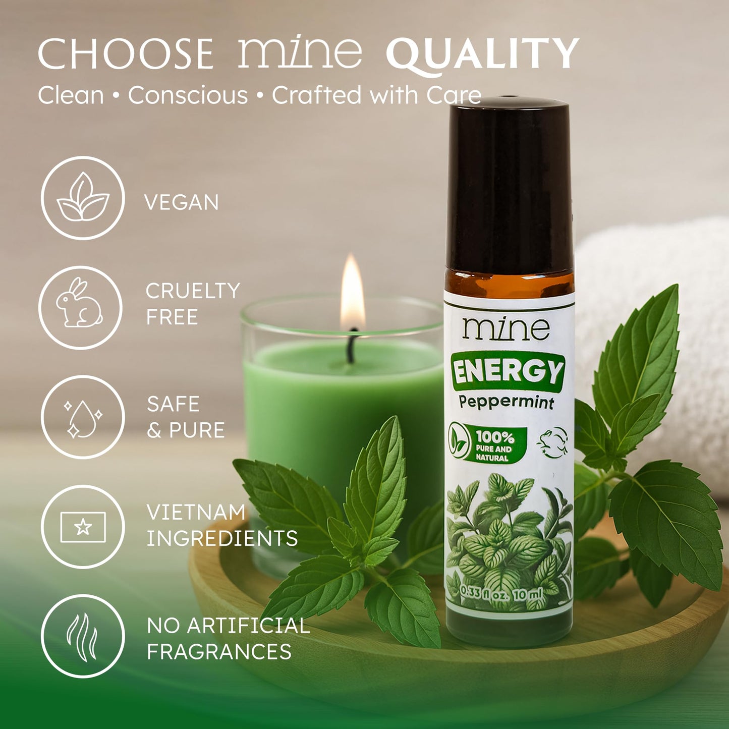 Mine Peppermint Essential Oil - Peppermint Oil Roll On, Pregnancy Nausea Relief & Morning Sickness Relief for Pregnant Women - Pregnancy Must Haves