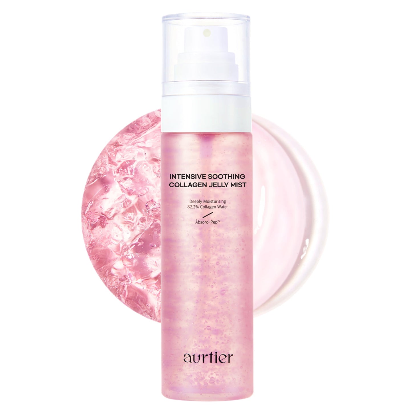 aurtier Intensive Soothing Collagen Jelly Mist, Deep Hydration, Elasticity, Moisturizer, Glow & Dewy, Face mist, Spray, Hyaluronic Acid, Lightweight Gentle for All Skin, Korean Skin Care 3.38 fl oz