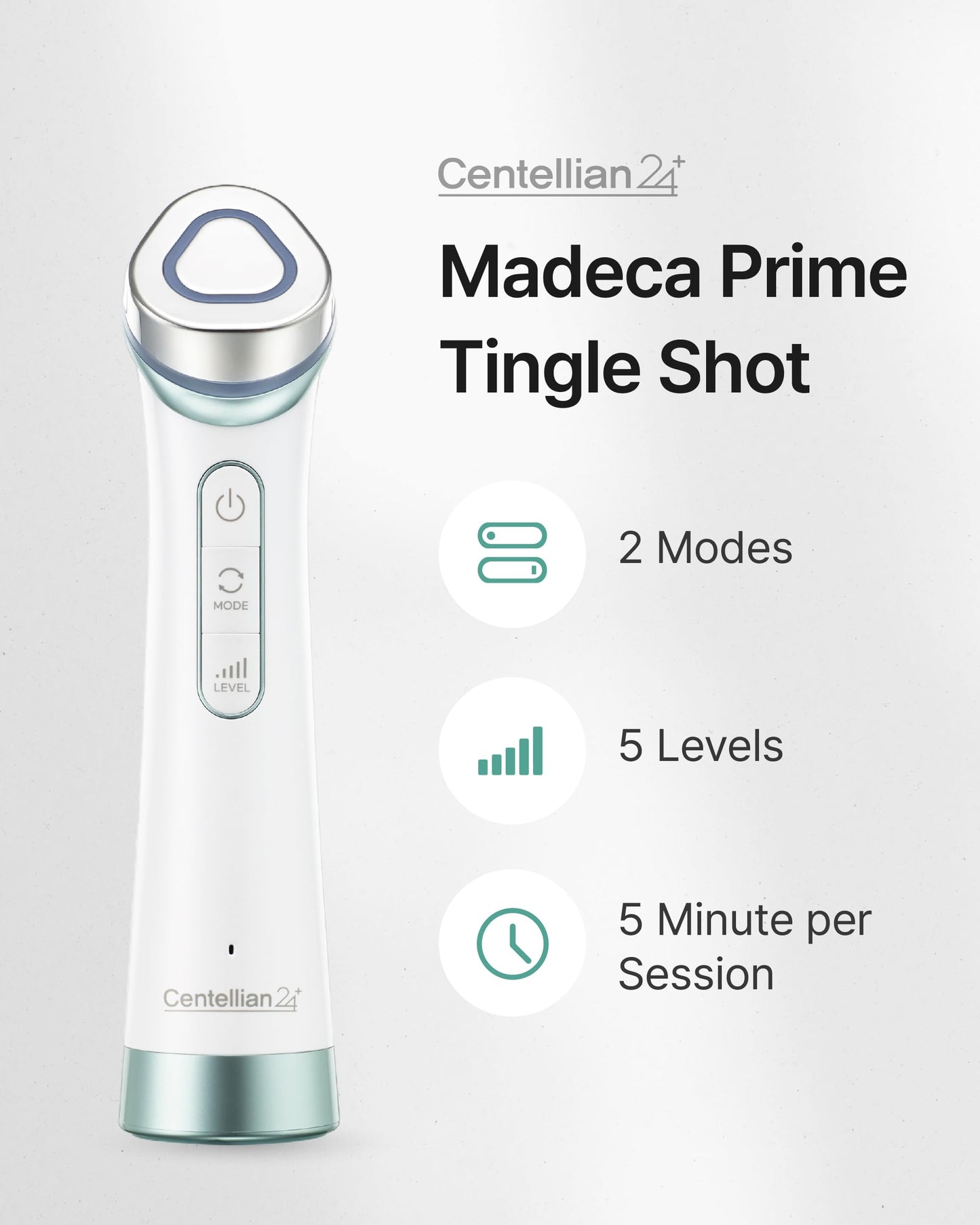 Centellian 24 Prime Facial Toning Device (Tingle Shot) - 2-in-1, Glass Skin, Better Absorption, Ultra Light. Electroporation, Premium Korean Skin Care
