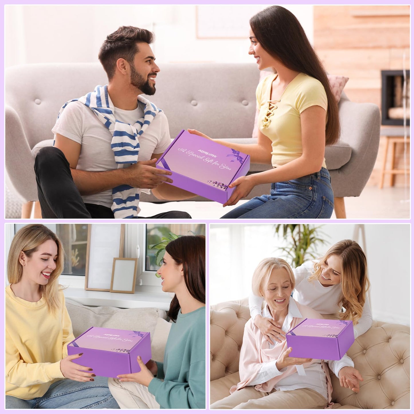 Lavender Spa Gifts Set for Women, Birthday Gifts for Her Mom Wife Daughter Grandma Sister Girlfriend Workmate, Home Bath Care Package, Relaxation Self Care Gift Bath Set Get Well Gift Box