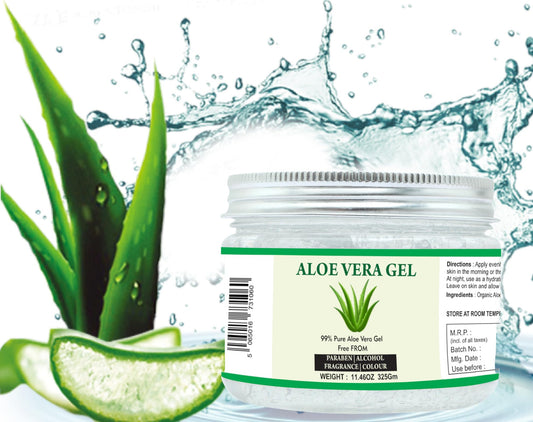 Raslok Aloe Vera Gel | 100% Pure Natural Aloe Gel | For Moisturizing Face Skin & Hair Care,Durable Moisturizing Hydrating Soothing | Non-Sticky (11.46 oz)