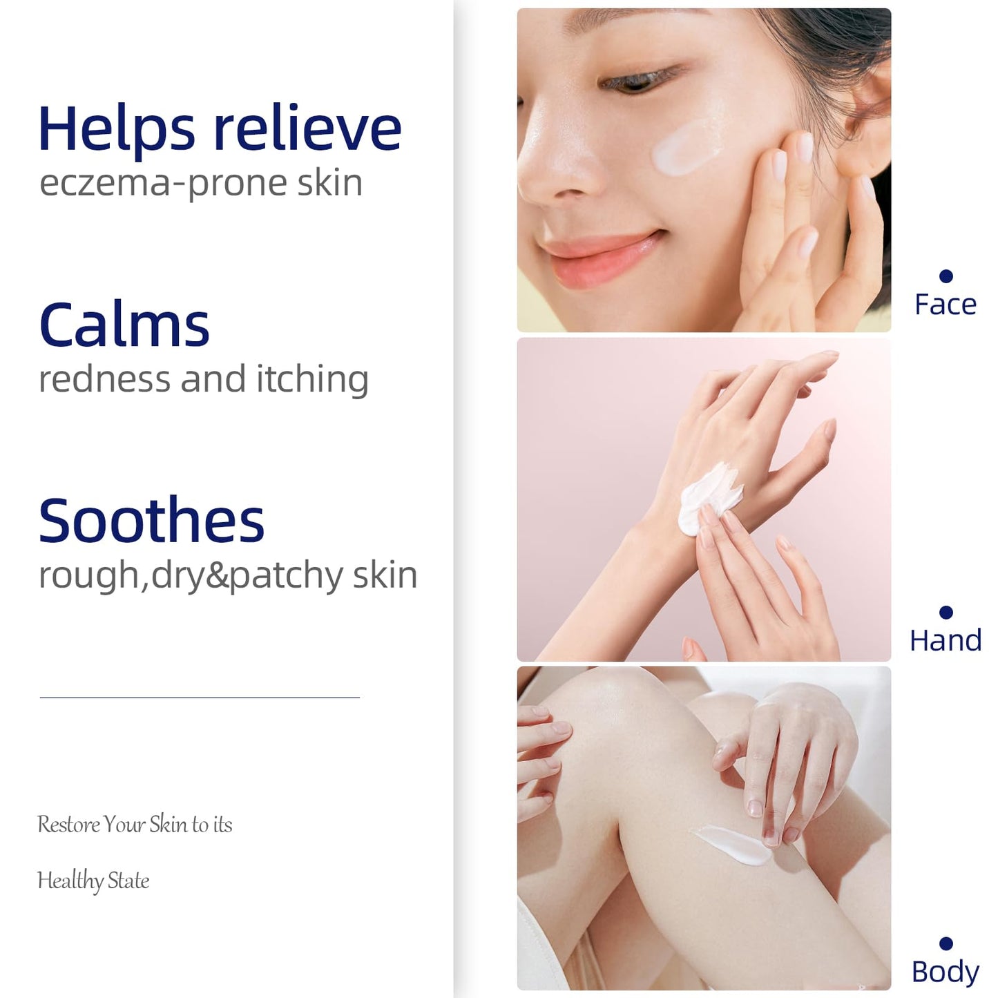 Natural Organic Eczema Soothing Cream Made With Sea Moss Aloe Vera, Oats! Sensitive Skin Dry Skin Hydrating Comfort Moisture Fragrance Free Skin care