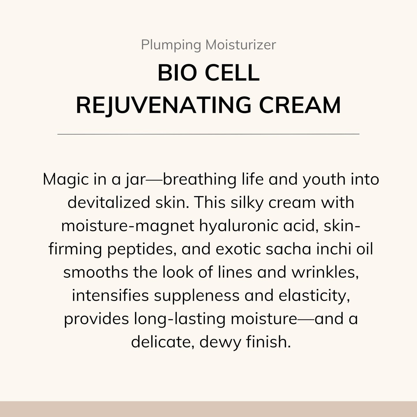 Le Mieux Bio Cell Rejuvenating Cream - Triple Peptide Facial Moisturizer with Hyaluronic Acid, Squalane & Rose Hip, Night & Day Cream for Face & Neck, No Parabens or Sulfates (1.75 oz / 52 ml)
