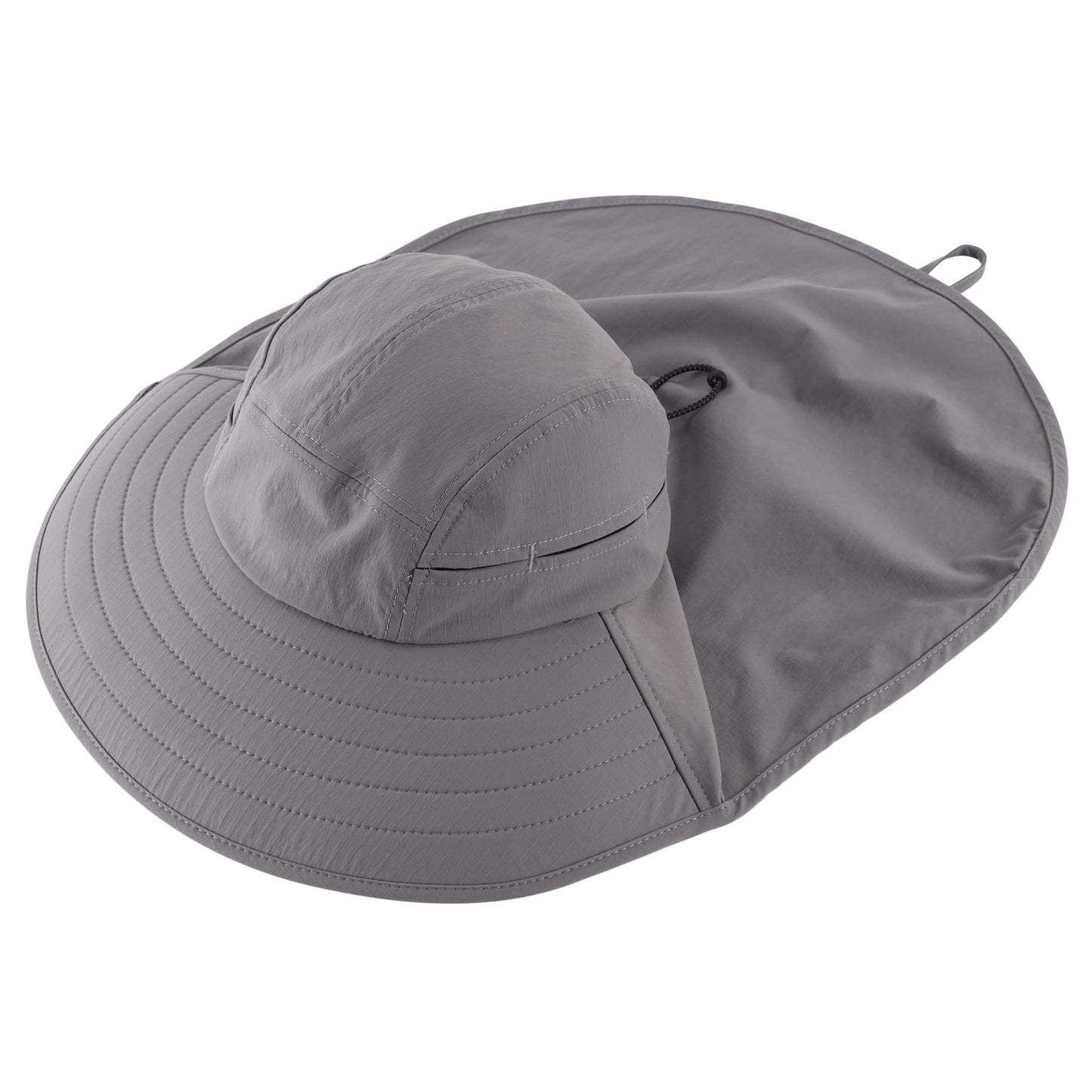 Home Prefer UPF 80+ Sun Hat for Men Women Wide Brim Sun Hat with Neck Flap UV Protection Safari Beach Bucket Fishing Hat Dark Grey